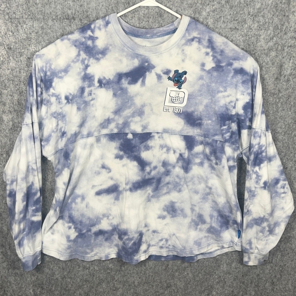 Disney World Spirit Jersey Stitch Tie Dye Blue White XXL Experiment 626 Long Slv - Picture 2 of 9